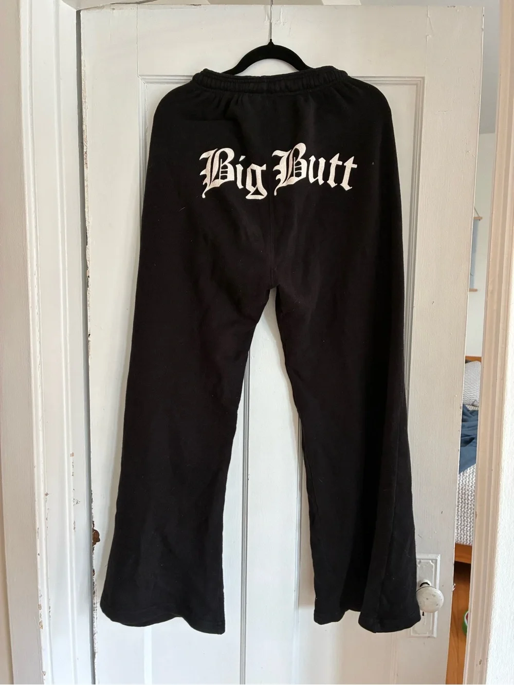 Big Bud Press Black Wide-Leg Pants with Big Butt Lettering